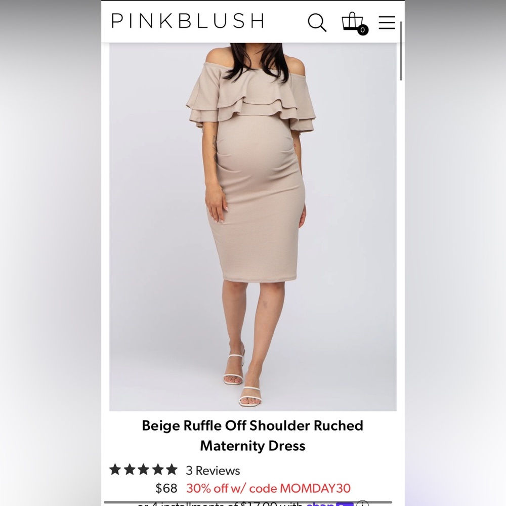 Pinkblush Maternity White Off the Shoulder Dress